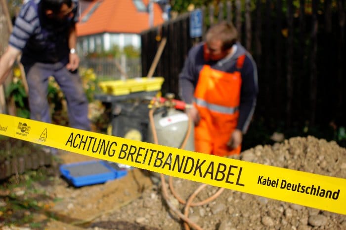 Bauarbeiten durch Kabel Deutschland
