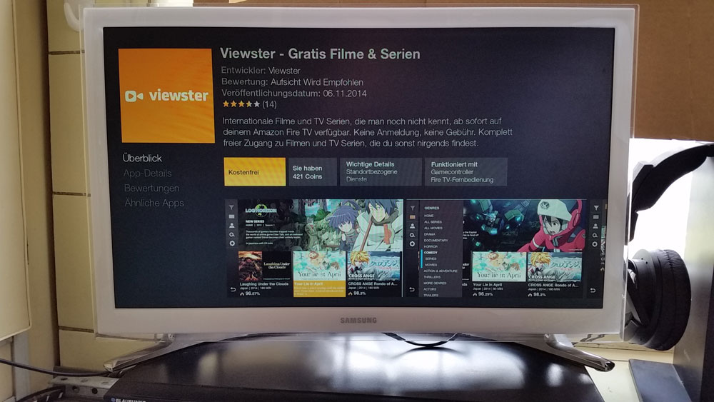 App von Viewster auf Fire TV Stick | Foto: Redaktion